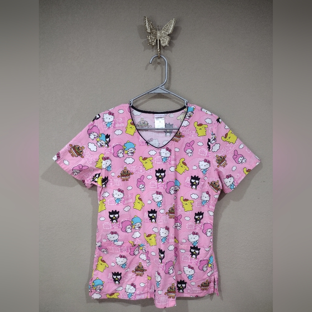 Hello Kitty And Friends Pink Scrub Top - Gem